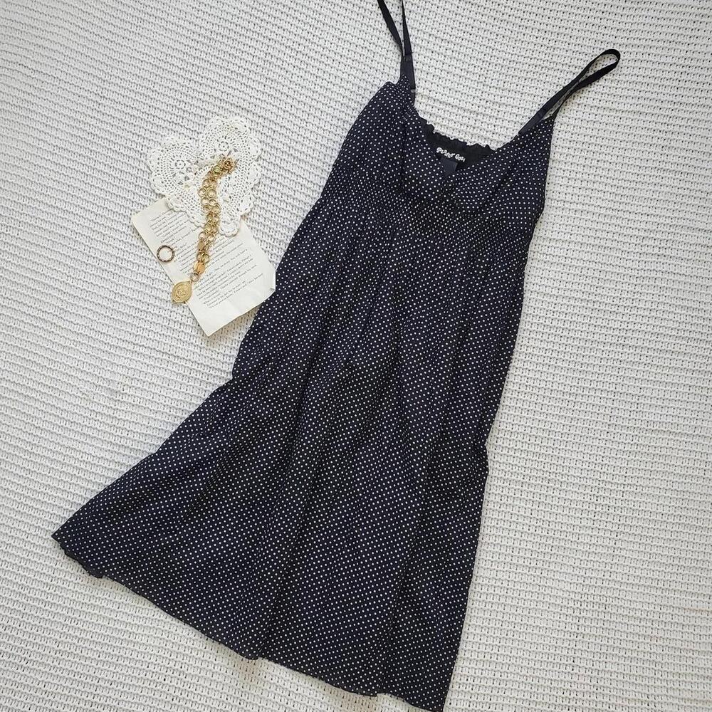 Black and white polka dot babydoll style dress